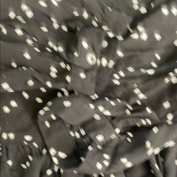 Maeve Anthropologie Cheyenne Black and White Peplum Blouse Long Sleeve - Picture 10 of 11